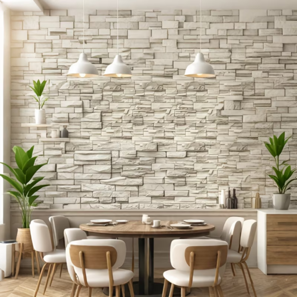3D Artificial Brick and Wood Wallpaper