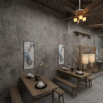 Extra Thick Light Grey Concrete Wallpaper Peel and Stick - Image 2