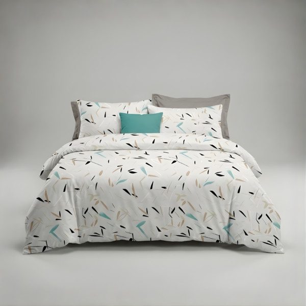 Abstract Leaf Microfiber Bedding Set Modern Breezy Style Model 75A2683