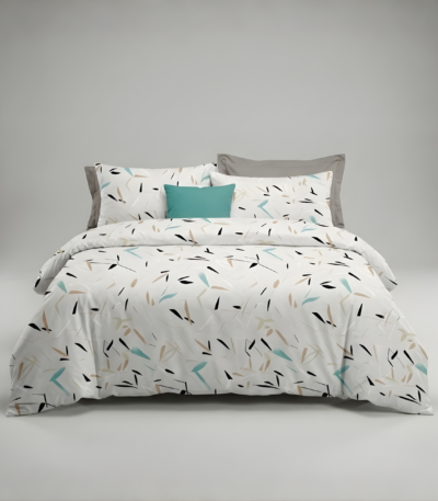 Abstract Leaf Microfiber Bedding Set Modern Breezy Style Model 75A2683