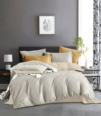 Carrol Geometric Microfiber Bedding Set Model 75A2648