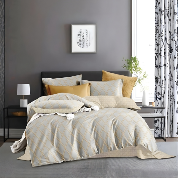 Carrol Geometric Microfiber Bedding Set Model 75A2648