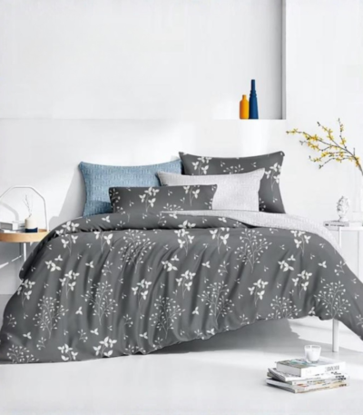 Carrol "Nourish" Floral Microfiber Bedding Set | Serene Grey Print