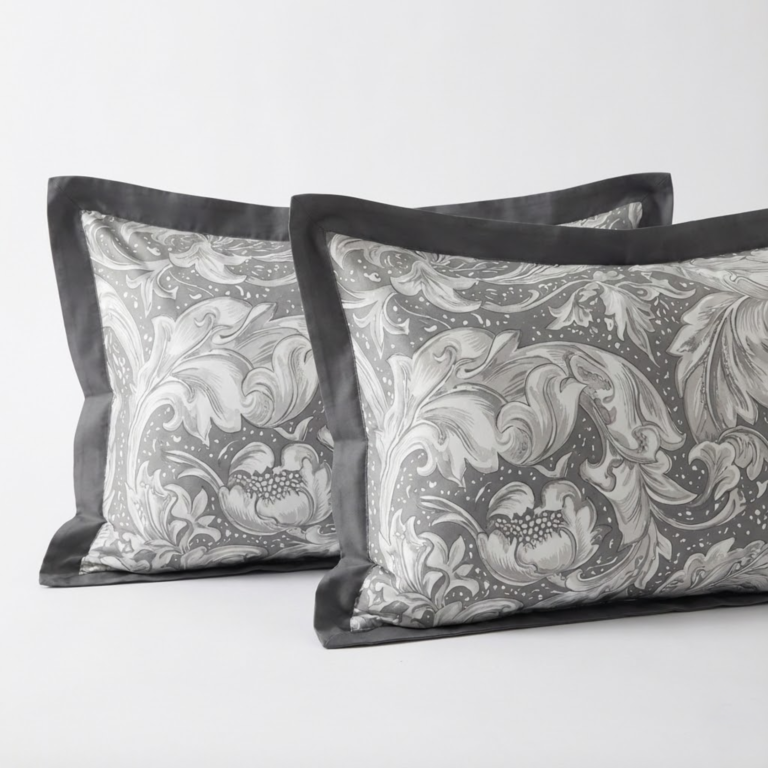 Grey Acanthus Scroll Microfiber Bedding Set _ Timeless Elegance _ Model_ 200-Grey (3)