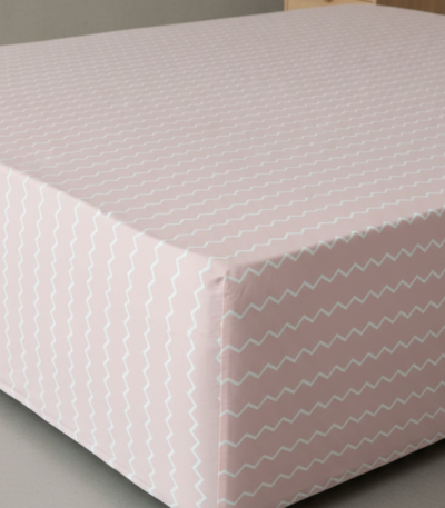 120 GSM Microfiber Bedsheet Set | Modern Pink Chevron | Model: EH-2079
