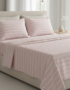 120 GSM Microfiber Bedsheet Set | Modern Pink Chevron | Model: EH-2079