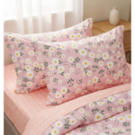 Blossom Pink Daisy 120 GSM Microfiber Bedsheet Set | Model: EH-2060