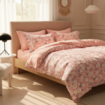 Blossom Pink Daisy 120 GSM Microfiber Bedsheet Set | Model: EH-2060