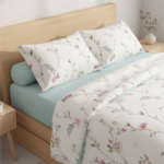 Elegant Floral Bloom 120 GSM Microfiber Bedsheet Set | Model: EH-2055
