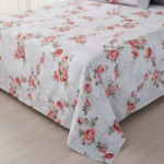 Elegant Grey & Red Rose 120 GSM Microfiber Bedsheet Set | Model: EH-2073 - Image 3