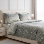 Enchanted Garden Sage Green 120 GSM Microfiber Fitted Bedsheet Set | Model: EH-2056 - Image 3