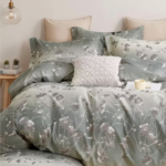 Enchanted Garden Sage Green 120 GSM Microfiber Fitted Bedsheet Set | Model: EH-2056 - Image 4