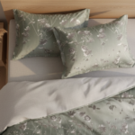 Enchanted Garden Sage Green 120 GSM Microfiber Bedsheet Set | Model: EH-2056