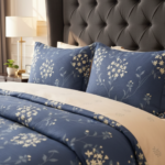 Midnight Bloom Navy Blue 120 GSM Microfiber Bedsheet Set | Model: EH-2057 - Image 2