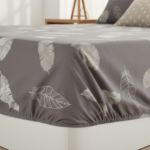Modern Grey Feather 120 GSM Microfiber Fitted Bedsheet Set | Model: EH-2075 - Image 2