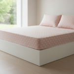 Pastel Pink Polka Dot 120 GSM Microfiber Fitted Bedsheet Set | Model: EH-2067