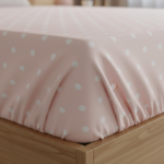 Pastel Pink Polka Dot 120 GSM Microfiber Fitted Bedsheet Set | Model: EH-2067 - Image 2
