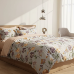 Peachy Floral Bloom 120 GSM Microfiber Bedsheet Set | Model: EH-2066