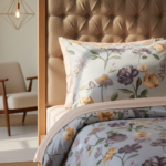 Peachy Floral Bloom 120 GSM Microfiber Bedsheet Set | Model: EH-2066