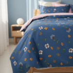 Royal Blue Meadow 120 GSM Microfiber Bedsheet Set | Model: EH-2068 - Image 3