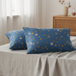 Royal Blue Meadow 120 GSM Microfiber Bedsheet Set | Model: EH-2068 - Image 2