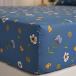 Royal Blue Meadow 120 GSM Microfiber Fitted Bedsheet Set | Model: EH-2068 - Image 2