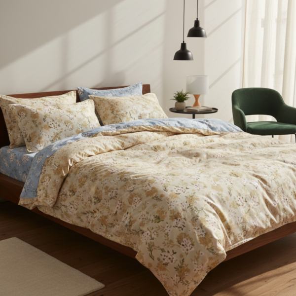 Royal Navy Botanical 120 GSM Microfiber Bedsheet Set | Model: EH-2057