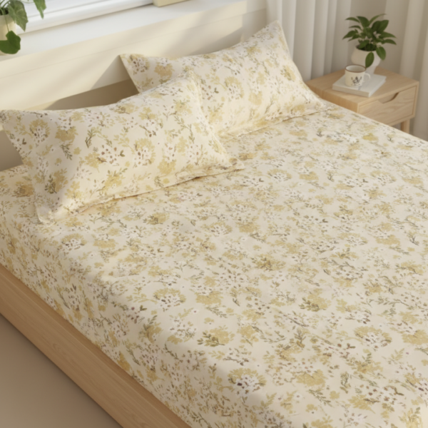 Royal Navy Botanical 120 GSM Microfiber Fitted Bedsheet Set | Model: EH-2057