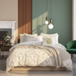 Sage Whisper Floral 120 GSM Microfiber Bedsheet Set | Model: EH-2062