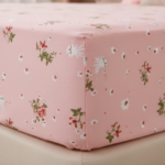 Sweet Pink Daisy 120 GSM Microfiber Fitted Bedsheet Set | Model: EH-2064 - Image 2