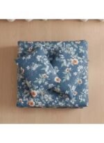 Ever Home Luxury Brushed Microfiber King Flat Sheet Set (270 x 250 CM) – Dusty Blue Floral Meadow Chevron Print with 2 Pillow Covers, Silky-Soft & Breathable Bedding - Image 3