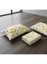 Ever Home Premium 125 GSM Ultra-Soft Flat Bed Sheet Set/Botanical Leaf Print in Yellow & Blue/Complete 3-Piece Bedding with 2 Pillow shams/King 270x240 CM - Image 2
