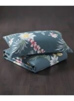 Ever Home Luxury Brushed Microfiber King Flat Sheet Set (270 x 250 CM) – Deep Blue Tropical Water Lily & Palm Leaf Print with 2 Pillow Covers, Silky-Soft & Breathable Bedding - Image 6