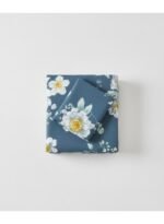 Ever Home Luxury Brushed Microfiber King Flat Sheet Set (270 x 250 CM) – Slate Blue White Peony Floral Botanical Print with 2 Pillow Covers, Silky-Soft & Breathable Bedding - Image 5