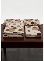 Premium 125 GSM King Flat Bed Sheet Set, Artistic Abstract Circle Pattern, Soft & Durable Fabric, King Size 270x240 CM - 3 Piece Bedding Set - Image 3