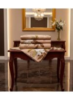 Ever Home Luxury Brushed Microfiber King Flat Sheet Set (270 x 250 CM) – Warm Beige Tropical White Blossom Botanical Print with 2 Pillow Covers, Silky-Soft & Breathable Bedding - Image 4