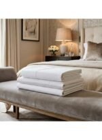 Premium King Flat Bed Sheet Set, 300 TC Soft & Breathable Fabric for Hotel-Quality Comfort, Solid Pure White, 280x270 CM - Image 2