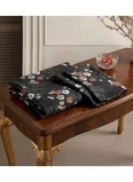 Ever Home 90 GSM Printed Microfiber Flat Bed Sheet Set - King Size (270 x 250 CM) with 1 Flat Sheet and 2 Pillow Covers (50 x 75 CM), Dark Floral Rose Pattern, Black & Multi - Image 5