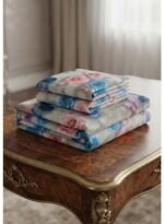 Ever Home Premium 125 GSM Ultra-Soft Flat Bed Sheet Set/Elegant Pink Roses & Blue Butterflies Floral Print/Complete 3-Piece Bedding with 2 Pillow shams/King 270x240 CM - Image 3
