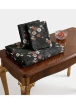 Ever Home 90 GSM Printed Microfiber Flat Bed Sheet Set - King Size (270 x 250 CM) with 1 Flat Sheet and 2 Pillow Covers (50 x 75 CM), Dark Floral Rose Pattern, Black & Multi - Image 3
