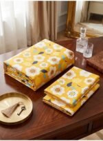 3-Piece Premium King Size Flat Bed Sheet Set - 150 GSM Soft Microfiber Bedding with Vibrant Sunlit Yellow Blossom Print, Includes 1 Flat Sheet (270x250 CM) & 2 Pillowcases (50x75 CM) - Image 5