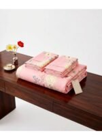 3-Piece King Size Bed Sheet Set - 150 GSM Premium Microfiber Bedding with Elegant Pink Floral Print, Includes 1 Flat Sheet (270x250 CM) & 2 Matching Pillowcases (50x75 CM) - Image 3