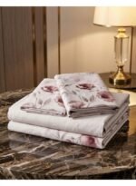 Ever Home 90 GSM Printed Microfiber Flat Bed Sheet Set - King Size (270 x 250 CM) with 1 Flat Sheet and 2 Pillow Covers (50 x 75 CM), Romantic Rose Floral Pattern, Mauve/Pink - Image 3