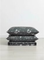 Ever Home Luxury Brushed Microfiber King Flat Sheet Set (270 x 250 CM) – Charcoal Grey White Wildflower Botanical Print with 2 Pillow Covers, Silky-Soft & Breathable Bedding - Image 3
