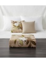 Ever Home Luxury Brushed Microfiber King Flat Sheet Set (270 x 250 CM) – Warm Beige Tropical White Blossom Botanical Print with 2 Pillow Covers, Silky-Soft & Breathable Bedding - Image 3