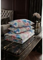 Ever Home Premium 125 GSM Ultra-Soft Flat Bed Sheet Set/Elegant Pink Roses & Blue Butterflies Floral Print/Complete 3-Piece Bedding with 2 Pillow shams/King 270x240 CM - Image 5