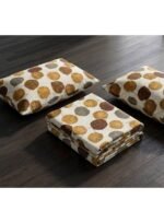 Ever Home 3-Piece Autumn Leaf Flat Sheet Collection/Warm Brown, Gold & Grey Round Foliage Motif / 125 GSM Lightweight Breathable Fabric/King Size 270x240 CM with 2 Pillow Cases - Image 6