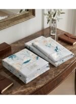 Ever Home 90 GSM Printed Microfiber Flat Bed Sheet Set - King Size (270 x 250 CM) with 1 Flat Sheet and 2 Pillow Covers (50 x 75 CM), Watercolor Wildflower Pattern, Soft Blue & Multi - Image 4