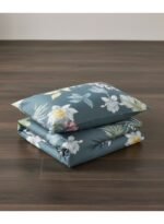 Ever Home Luxury Brushed Microfiber King Flat Sheet Set (270 x 250 CM) – Deep Blue Tropical Water Lily & Palm Leaf Print with 2 Pillow Covers, Silky-Soft & Breathable Bedding - Image 5