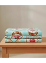 Ever Home Luxury Brushed Microfiber King Flat Sheet Set (270 x 250 CM) – Mint Green Vintage Rose Floral Medallion Print with 2 Pillow Covers, Silky-Soft & Breathable Bedding - Image 2